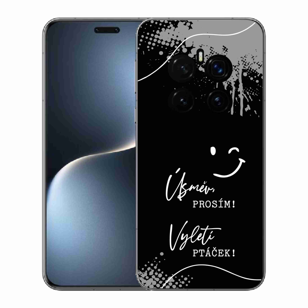 Gelový kryt mmCase na Honor Magic 7 Pro 5G - vtipný text 4 černé pozadí