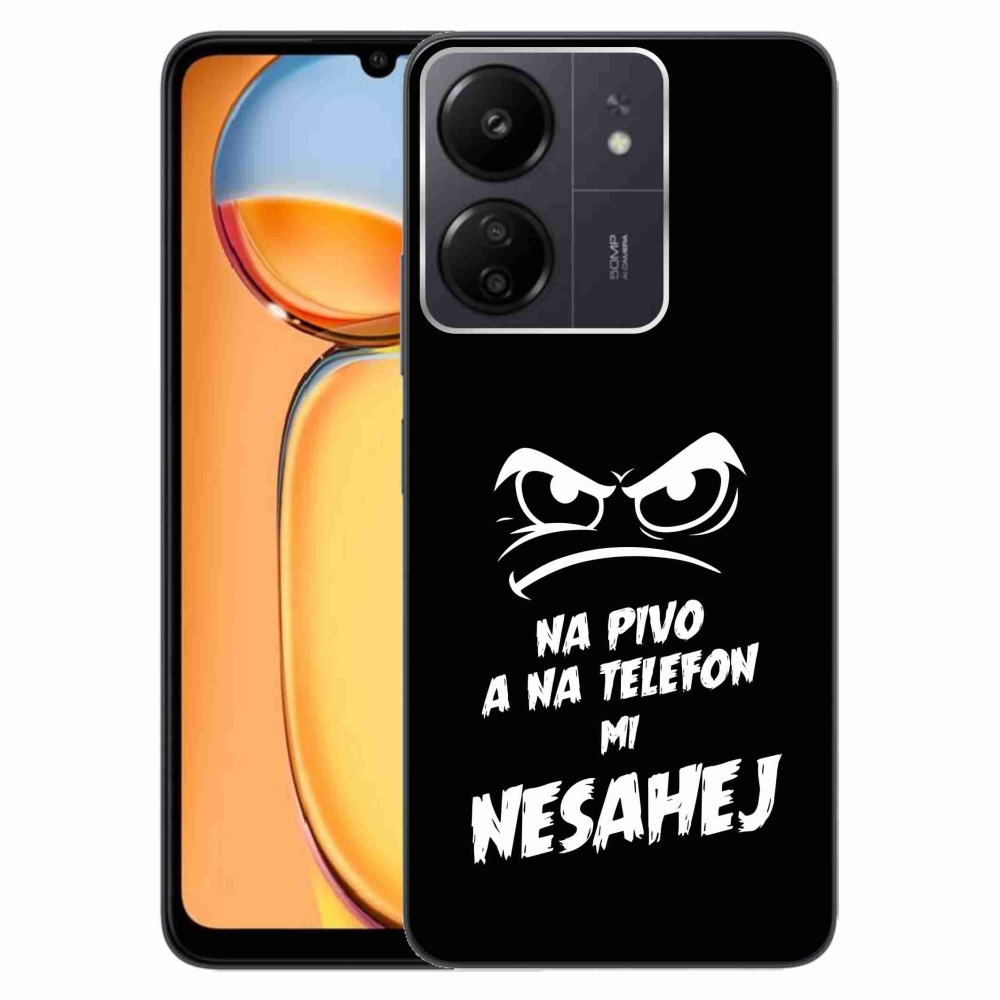 Gelový kryt mmCase na Xiaomi Poco C65/Redmi 13C - pivní motiv 2 černé pozadí