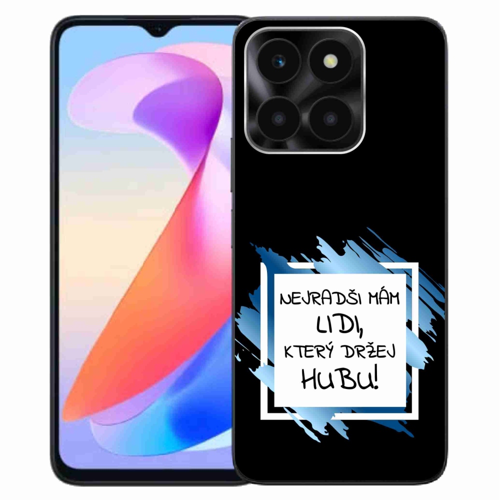 Gelový kryt mmCase na Honor X6a - vtipný text 7 bíločerné pozadí