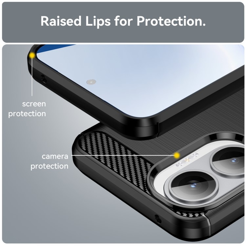 Carbon odolný gelový obal na Xiaomi Poco F7 5G - černý