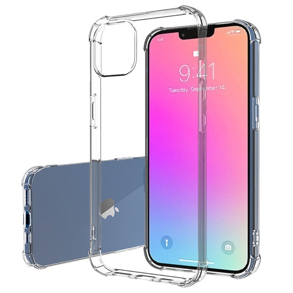 Průhledný gelový obal se zesílenými rohy na iPhone 15 Plus - průhledný