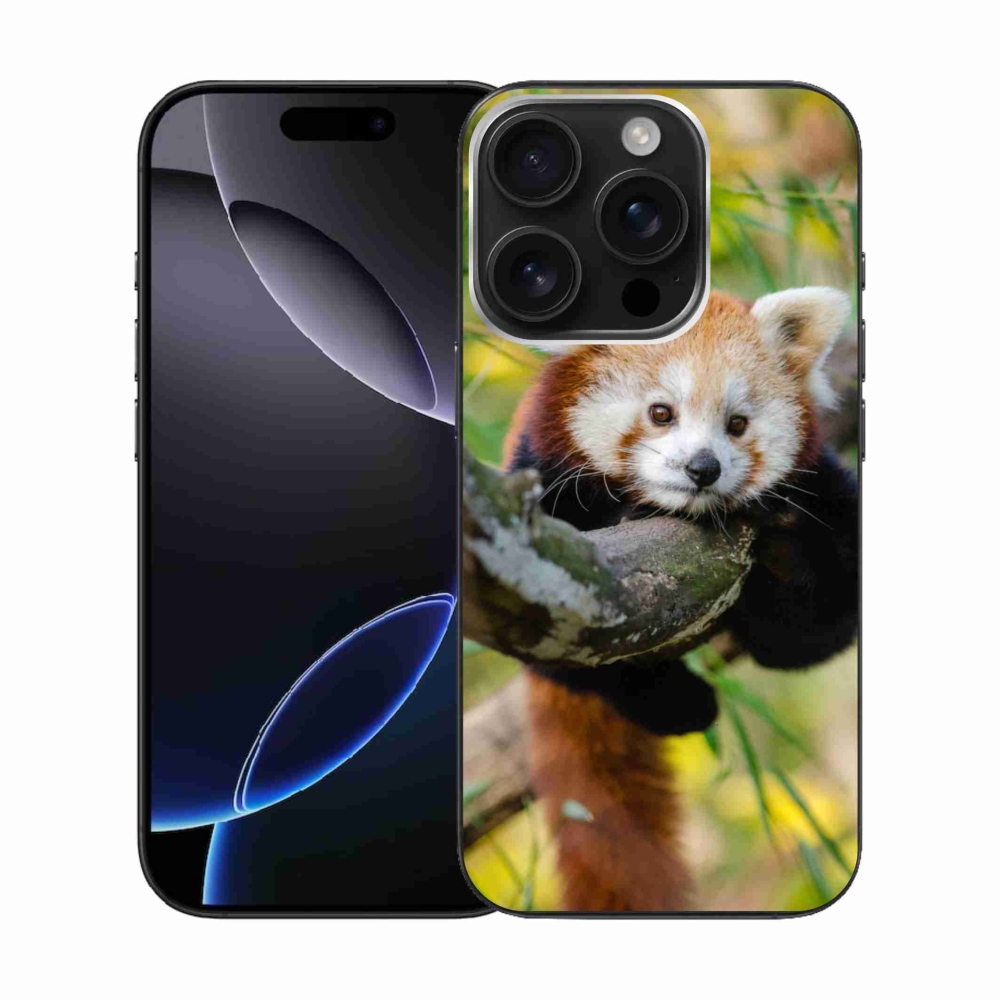 Gelový kryt mmCase na iPhone 16 Pro - panda červená