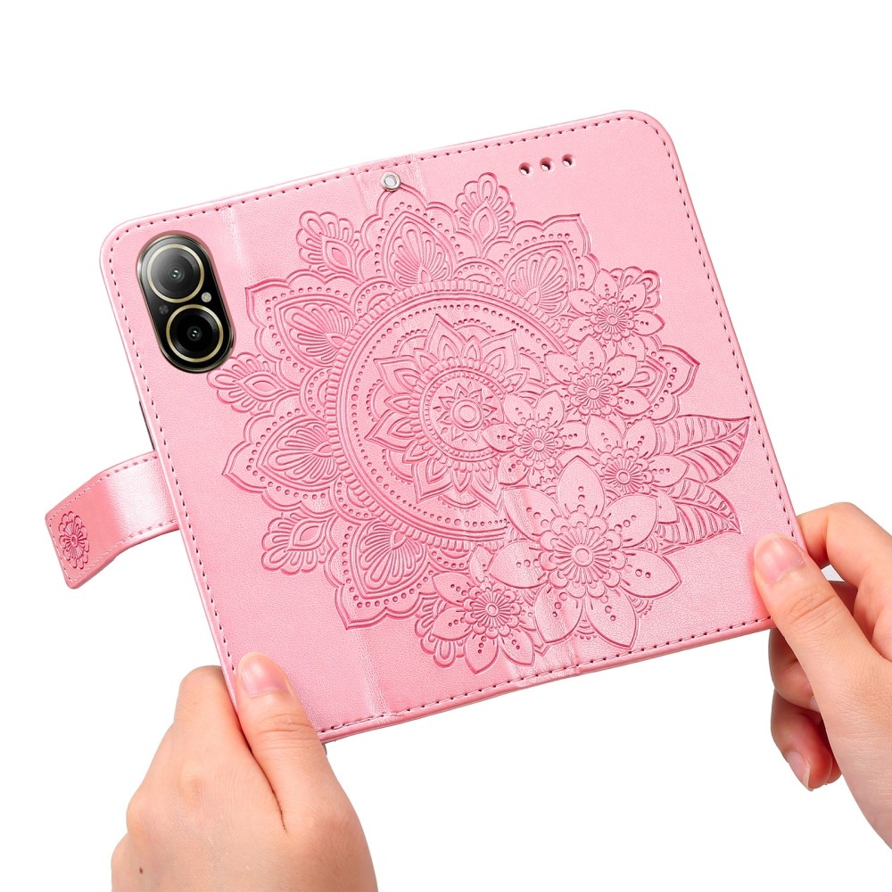 Mandala knížkové pouzdro na Realme C67 - růžové
