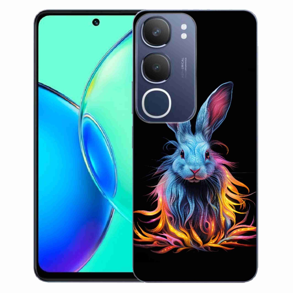 Gelový kryt mmCase na Vivo Y19s - abstraktní zajíc