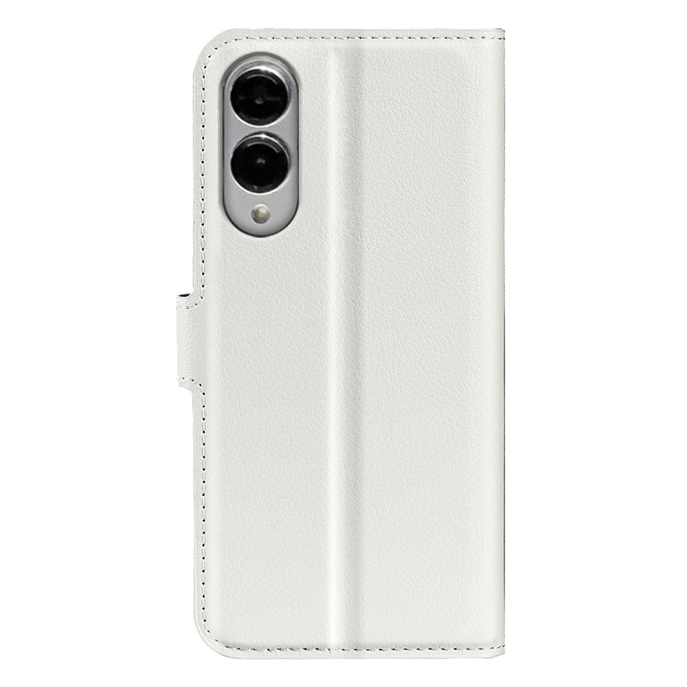 Litchi knížkové pouzdro na Samsung Galaxy S25 Edge - bílé