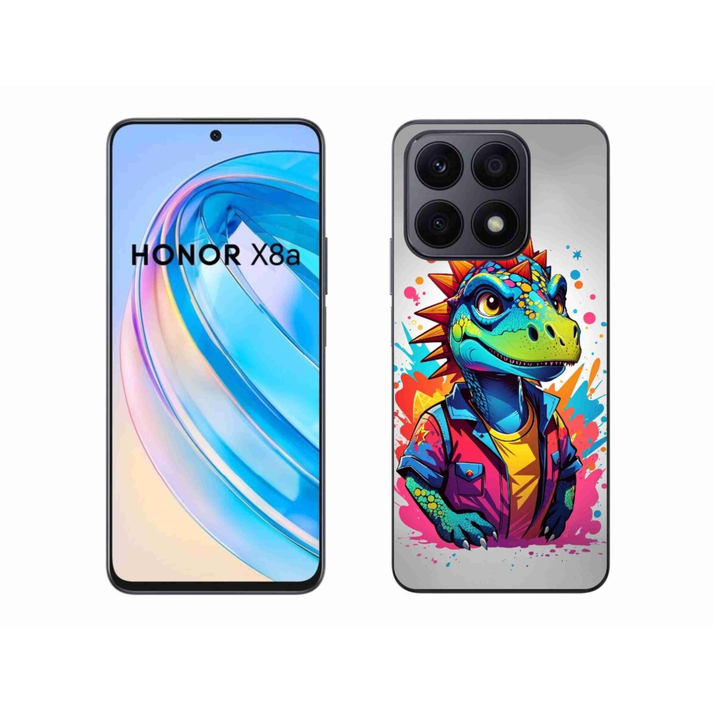 Gelový kryt mmCase na Honor X8a - barevný dinosaurus