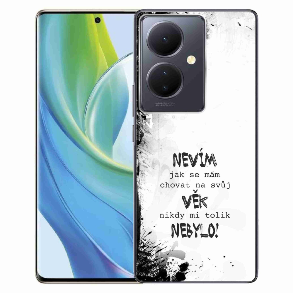 Gelový kryt mmCase na Vivo V29 Lite 5G - vtipný text 14 bílé pozadí