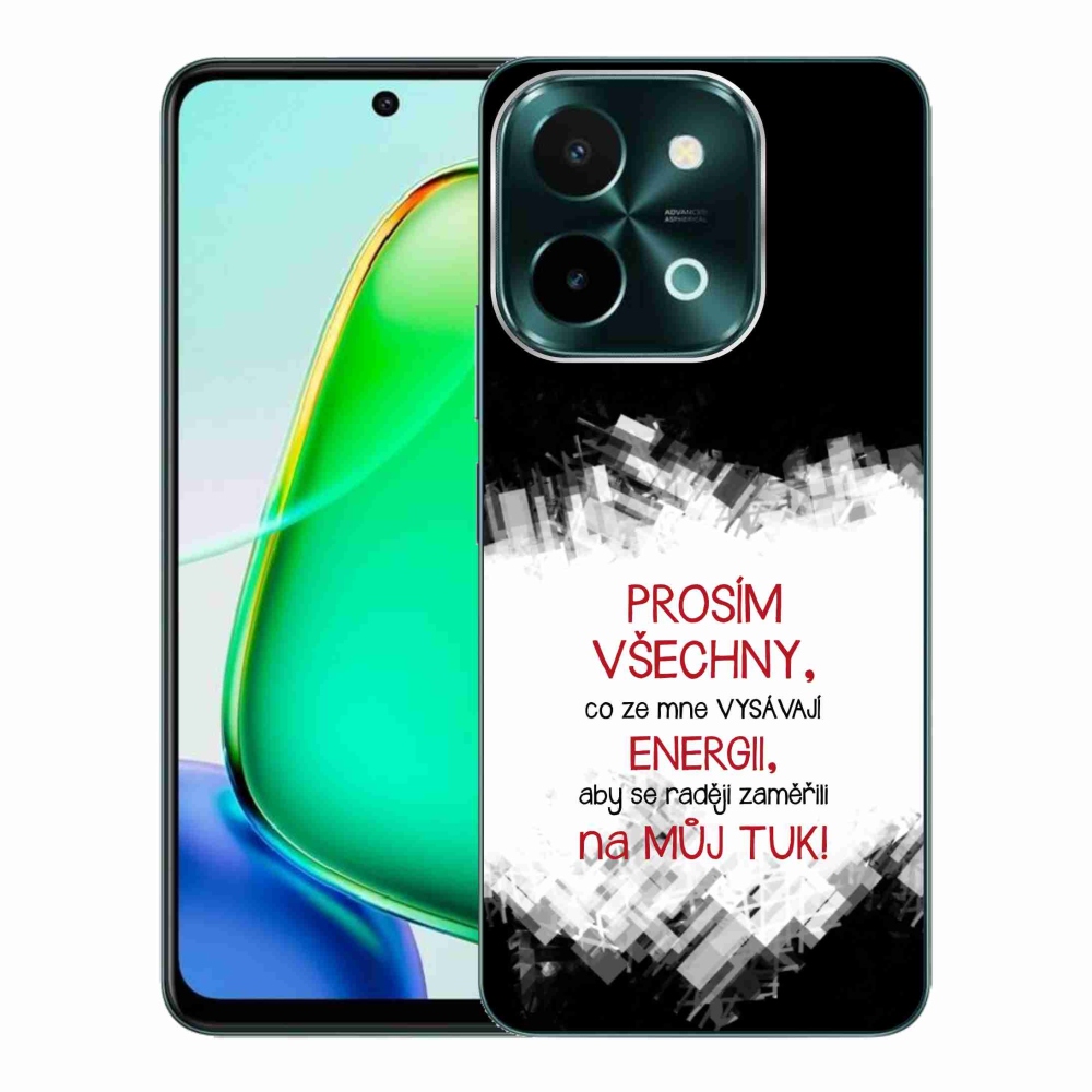 Gelový kryt mmCase na Vivo Y28 - vtipný text 1 červený