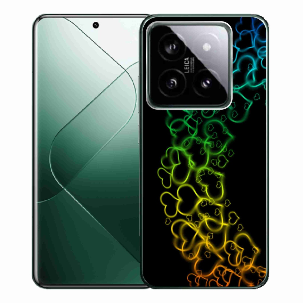 Gelový kryt mmCase na Xiaomi 14 Pro - barevná srdíčka