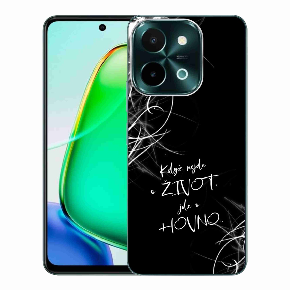 Gelový kryt mmCase na Vivo Y28 - vtipný text 16 černé pozadí