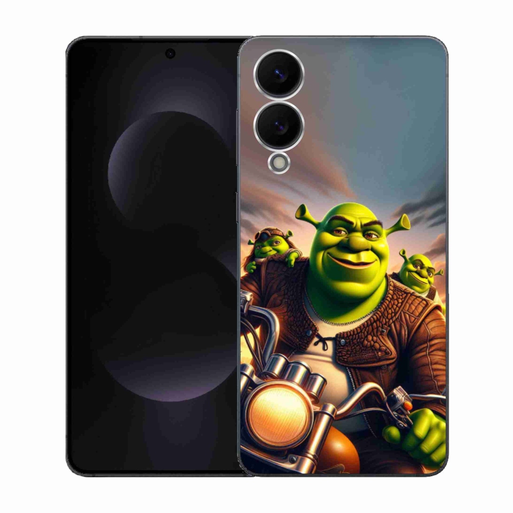 Gelový kryt mmCase na Samsung Galaxy S25 Edge - shrek na motorce