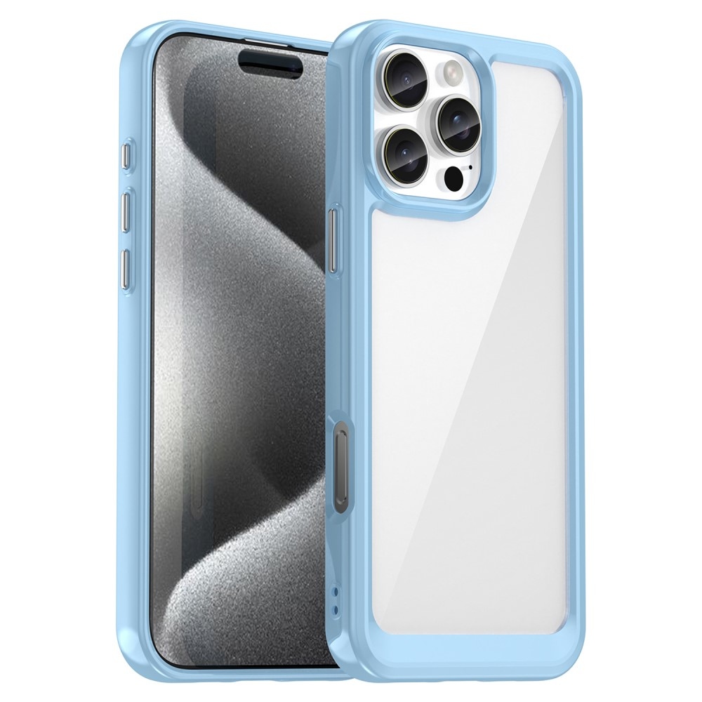 Gelový obal s pevnými zády na iPhone 16 Pro Max - modrý