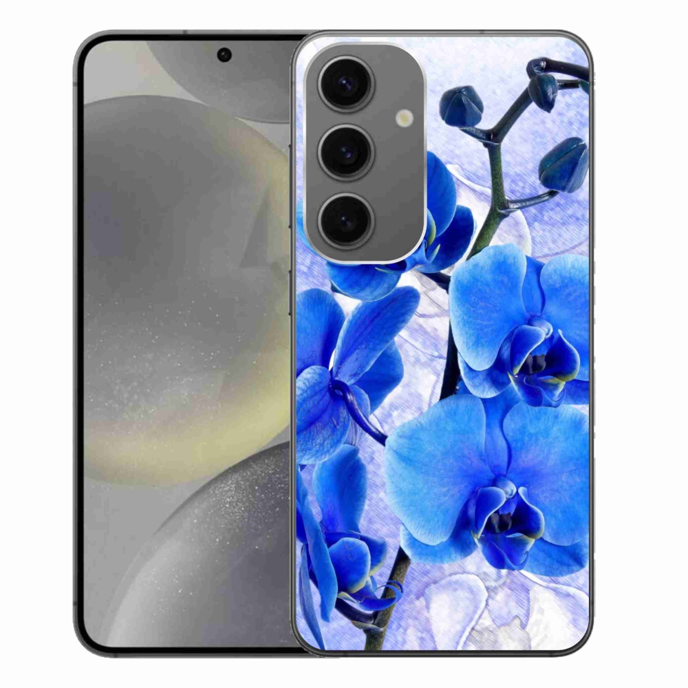 Gelový kryt mmCase na Samsung Galaxy S24+ - modré květy