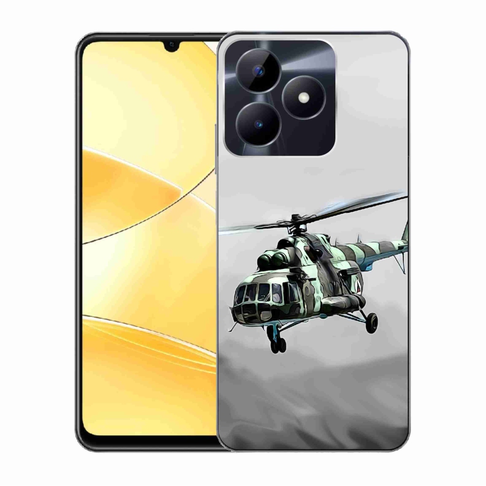 Gelový kryt mmCase na Realme C51/C53 - vojenský vrtulník