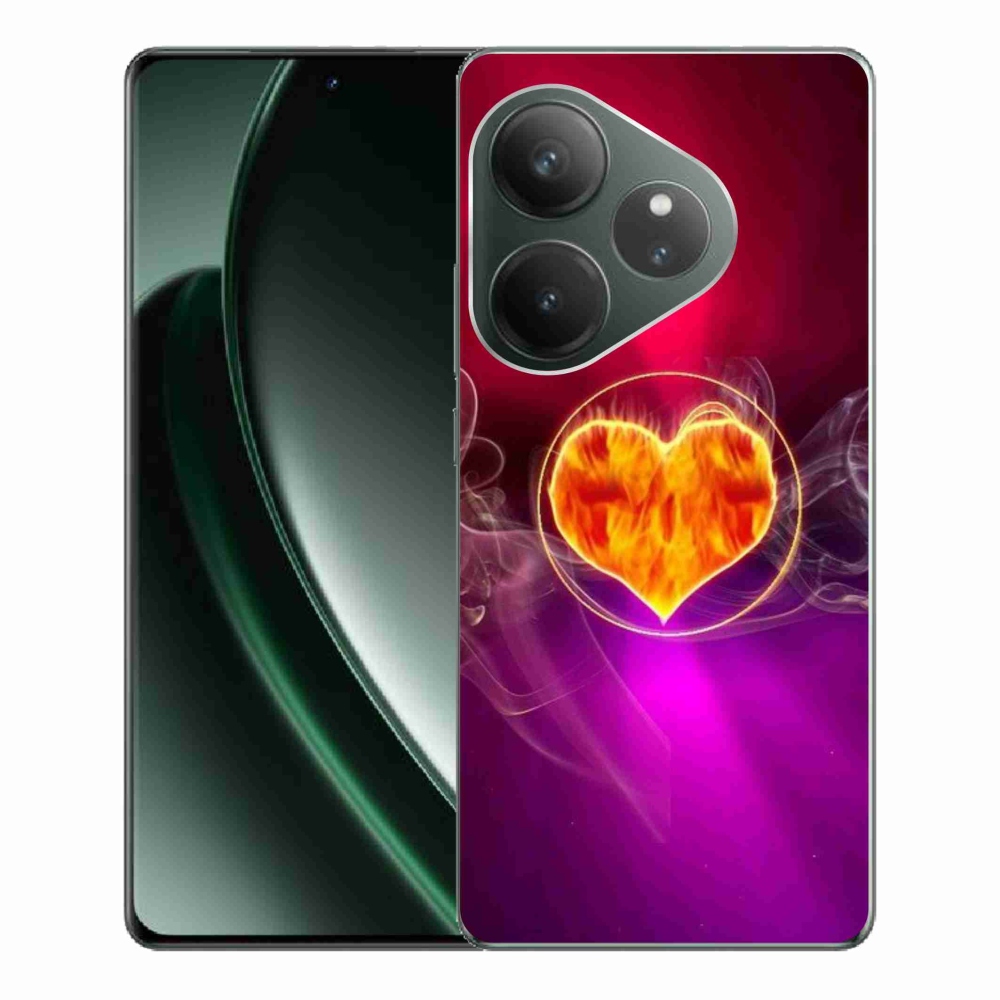 Gelový kryt mmCase na Realme GT 6 5G/GT 6T 5G - ohnivé srdce