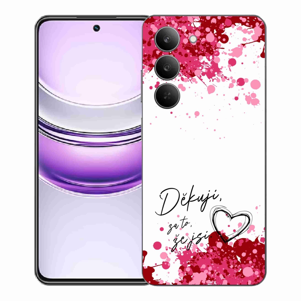 Gelový kryt mmCase na Realme 14x 5G - zamilovaný text 2 bílé pozadí