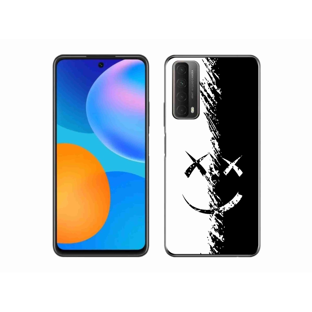 Gelový kryt mmCase na Huawei P Smart (2021) - černobílý smajlík