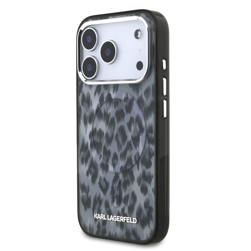 Karl Lagerfeld IML Leopard MagSafe Zadní Kryt pro iPhone 17 Pro Grey