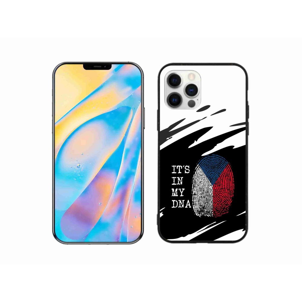 Gelový kryt mmCase na iPhone 12 - vlajka otisk prstu černobílé pozadí