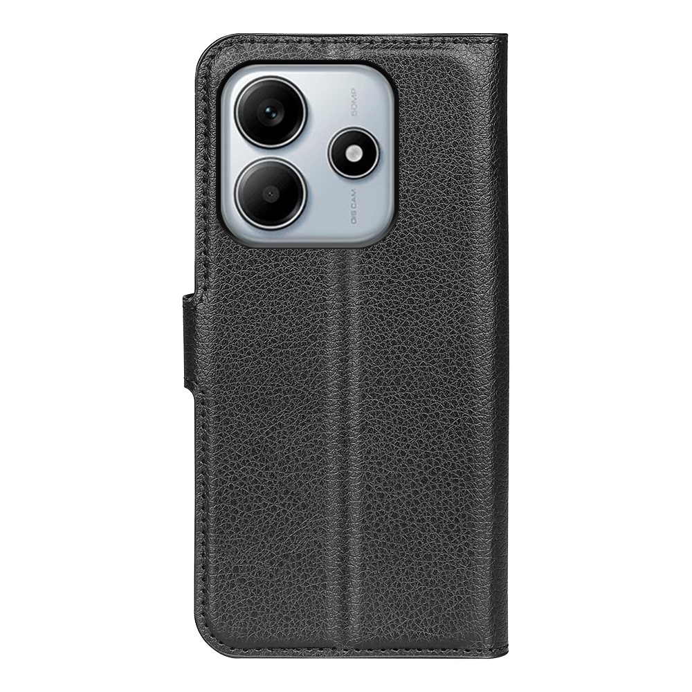 Litchi knížkové pouzdro na Xiaomi Redmi Note 14 5G - černé