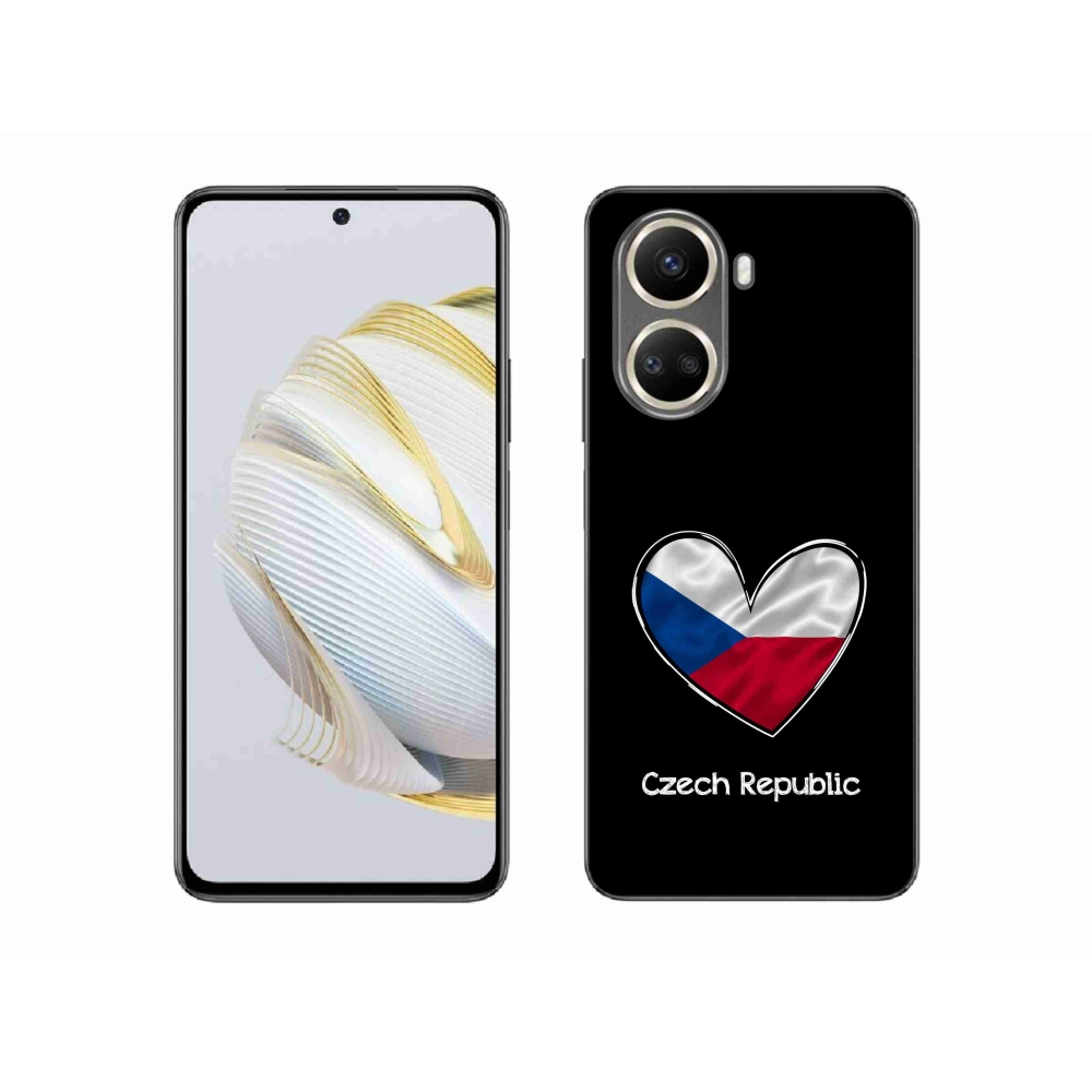 Gelový kryt mmCase na Huawei Nova 10 SE - vlajka srdce černé pozadí