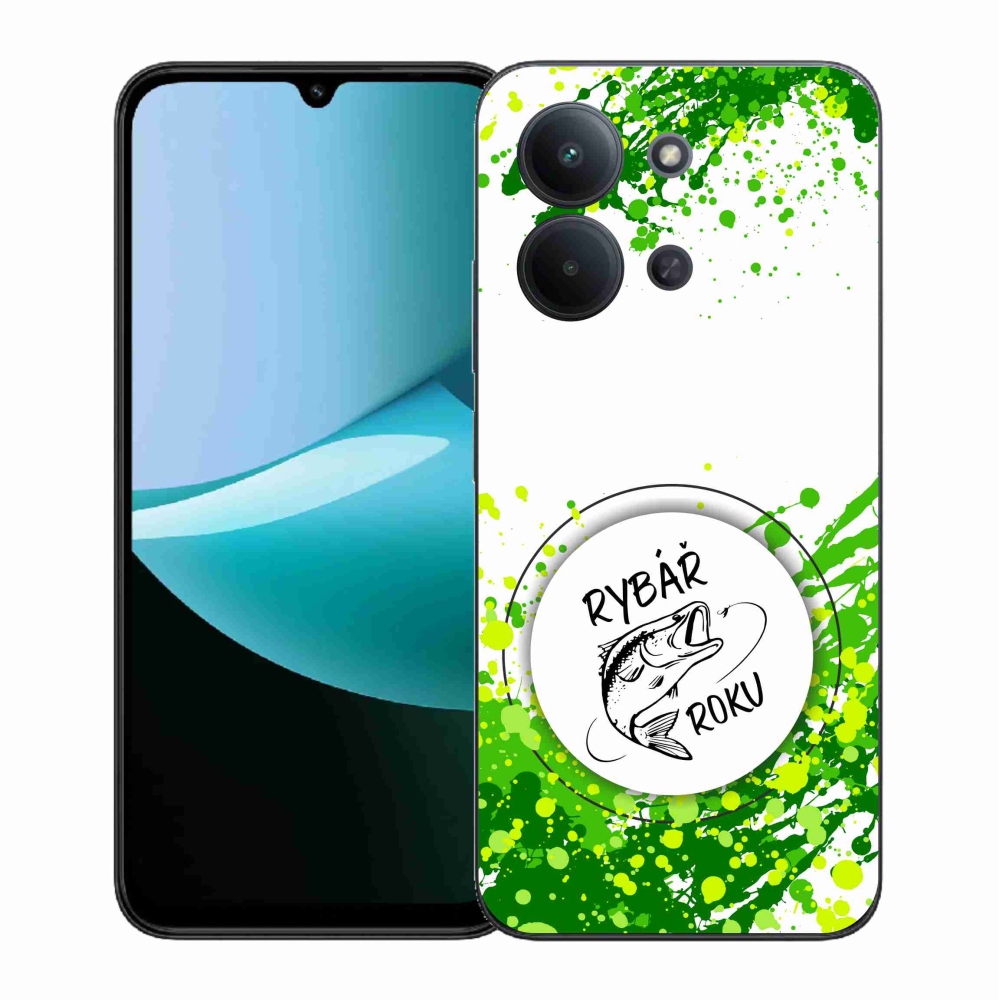 Gelový kryt mmCase na Xiaomi Redmi 15C 4G (171mm)/Poco C85 4G (171mm) - rybář roku bílé pozadí
