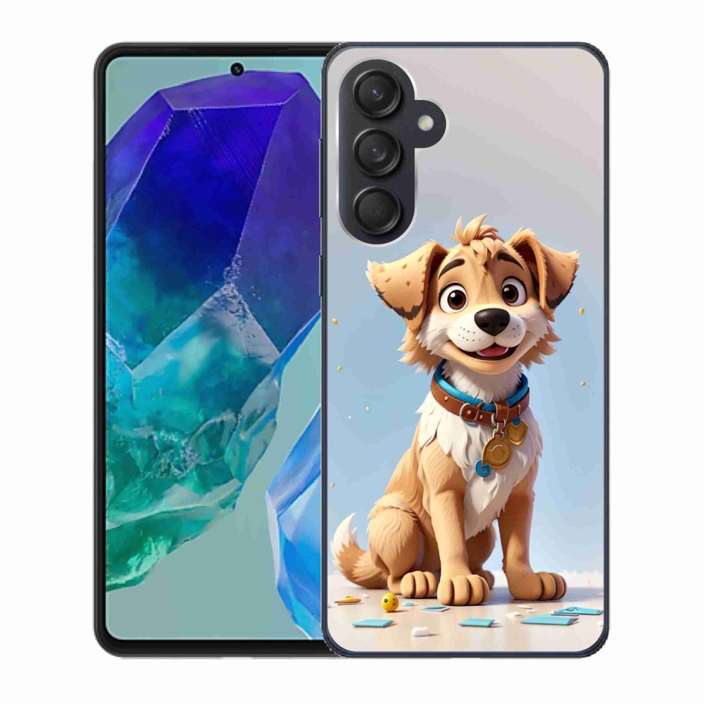 Gelový kryt mmCase na Samsung Galaxy M55 5G - kreslené štěně