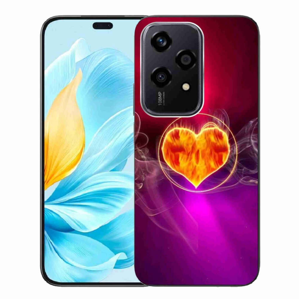 Gelový kryt mmCase na Honor 200 Lite 5G - ohnivé srdce