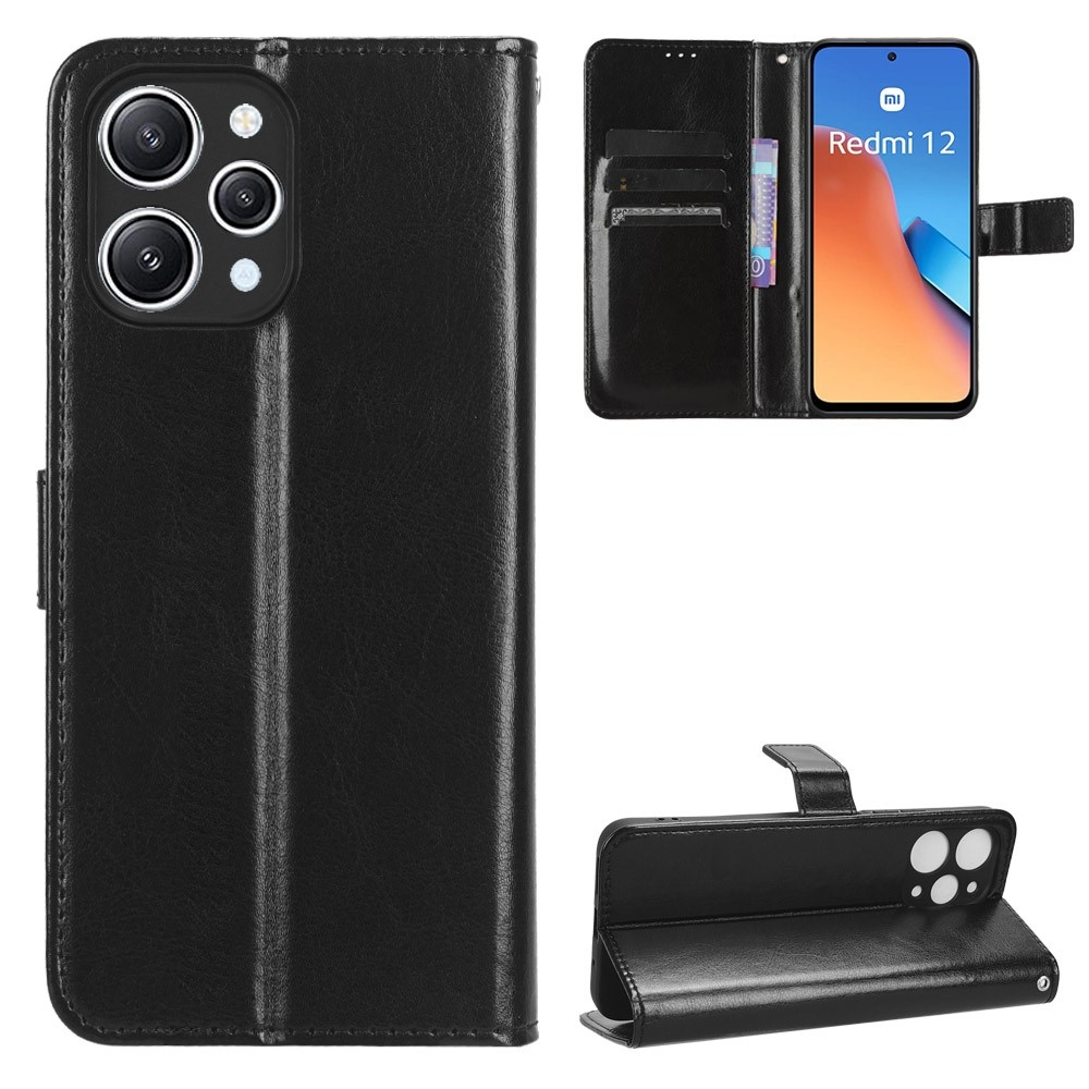 Horse knížkové pouzdro na Xiaomi Redmi 12 4G/5G - černé