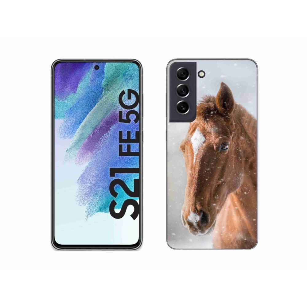 Gelový kryt mmCase na Samsung Galaxy S21 FE 5G - hnědý kůň 2