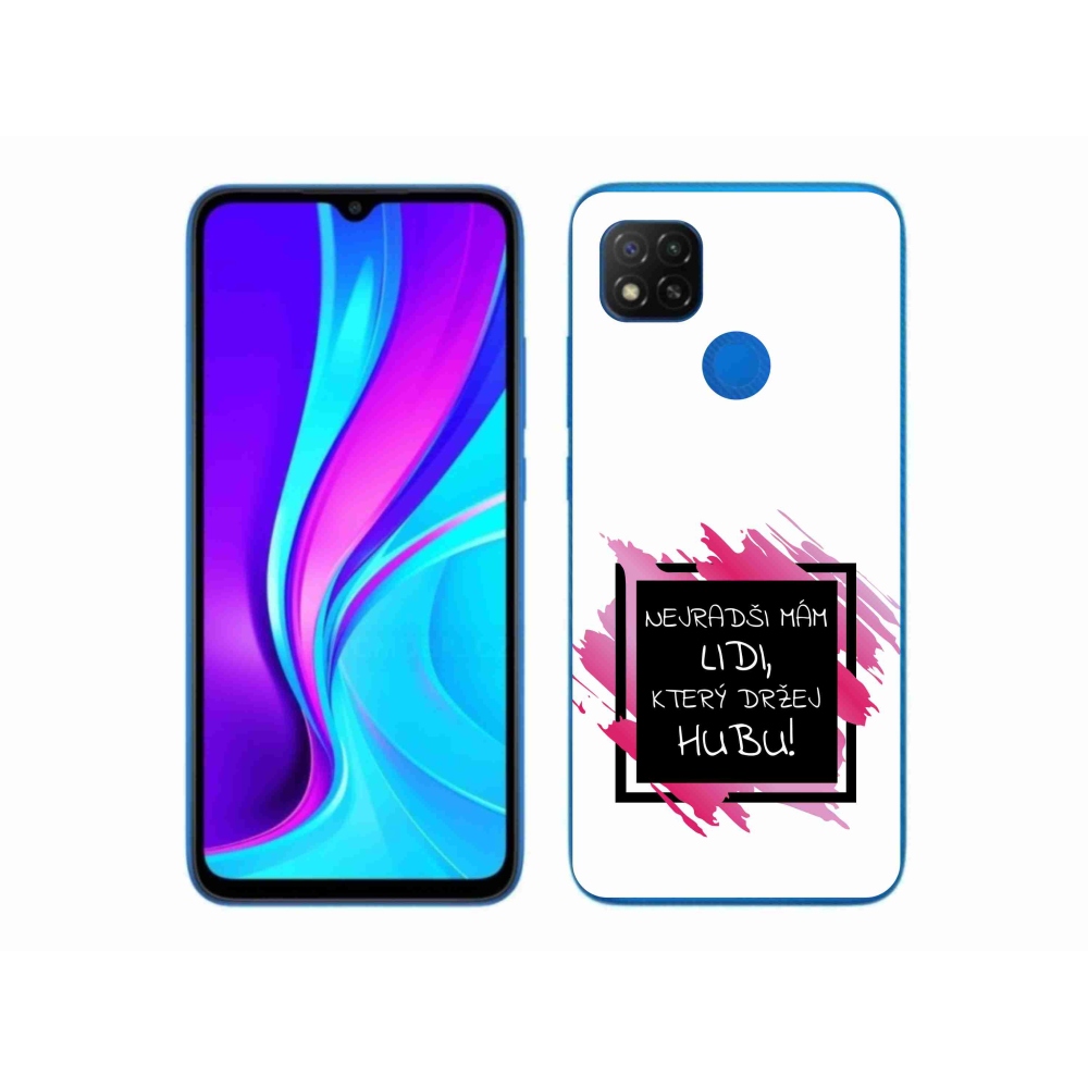 Gelový kryt mmCase na Xiaomi Redmi 9C - vtipný text 7 černobílé pozadí