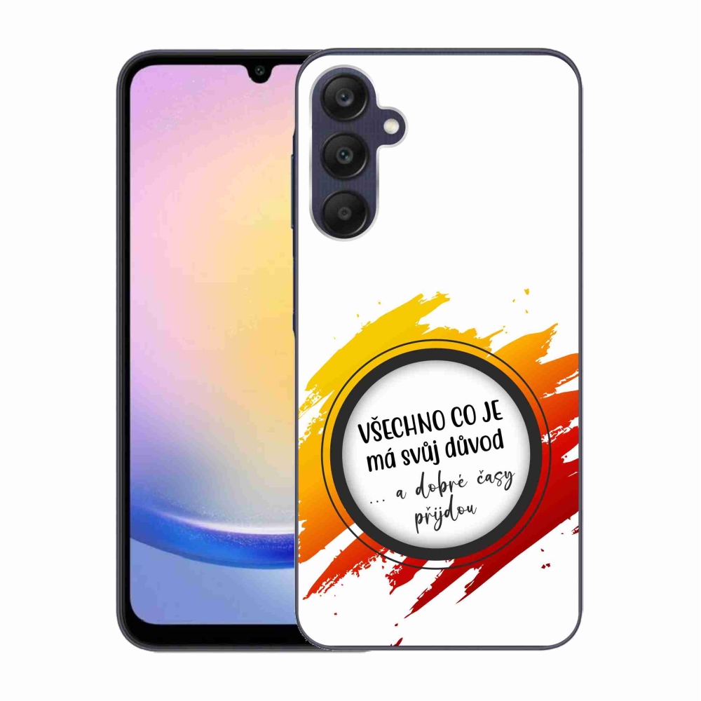 Gelový kryt mmCase na Samsung Galaxy A25 5G - citát 3 bílé pozadí