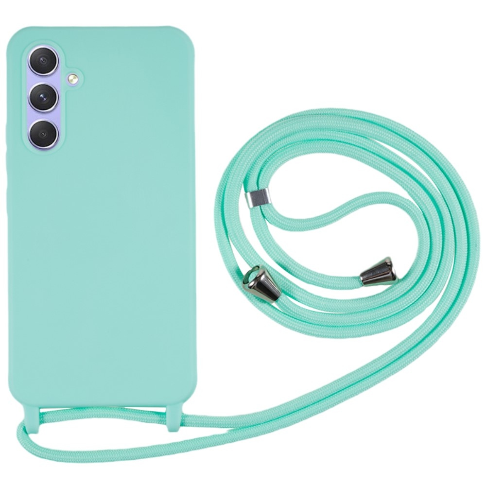 Lany gelový obal se šňůrkou na Samsung Galaxy A36 5G - modrozelené