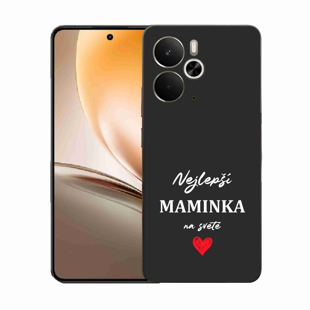 Gelový kryt mmCase na Realme 14 5G - nejlepší maminka 1 černé pozadí