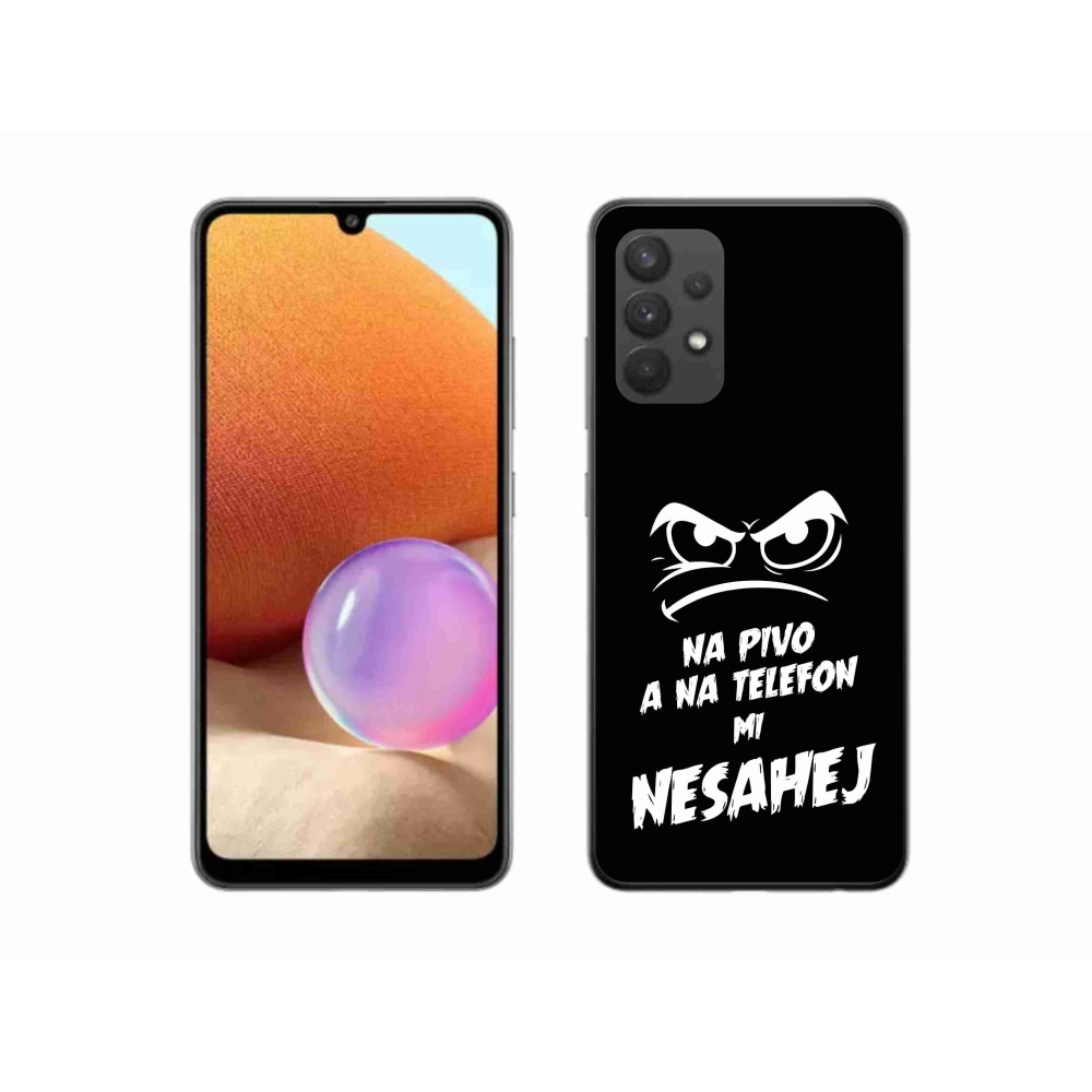 Gelový kryt mmCase na Samsung Galaxy A32 4G - pivní motiv 2 černé pozadí