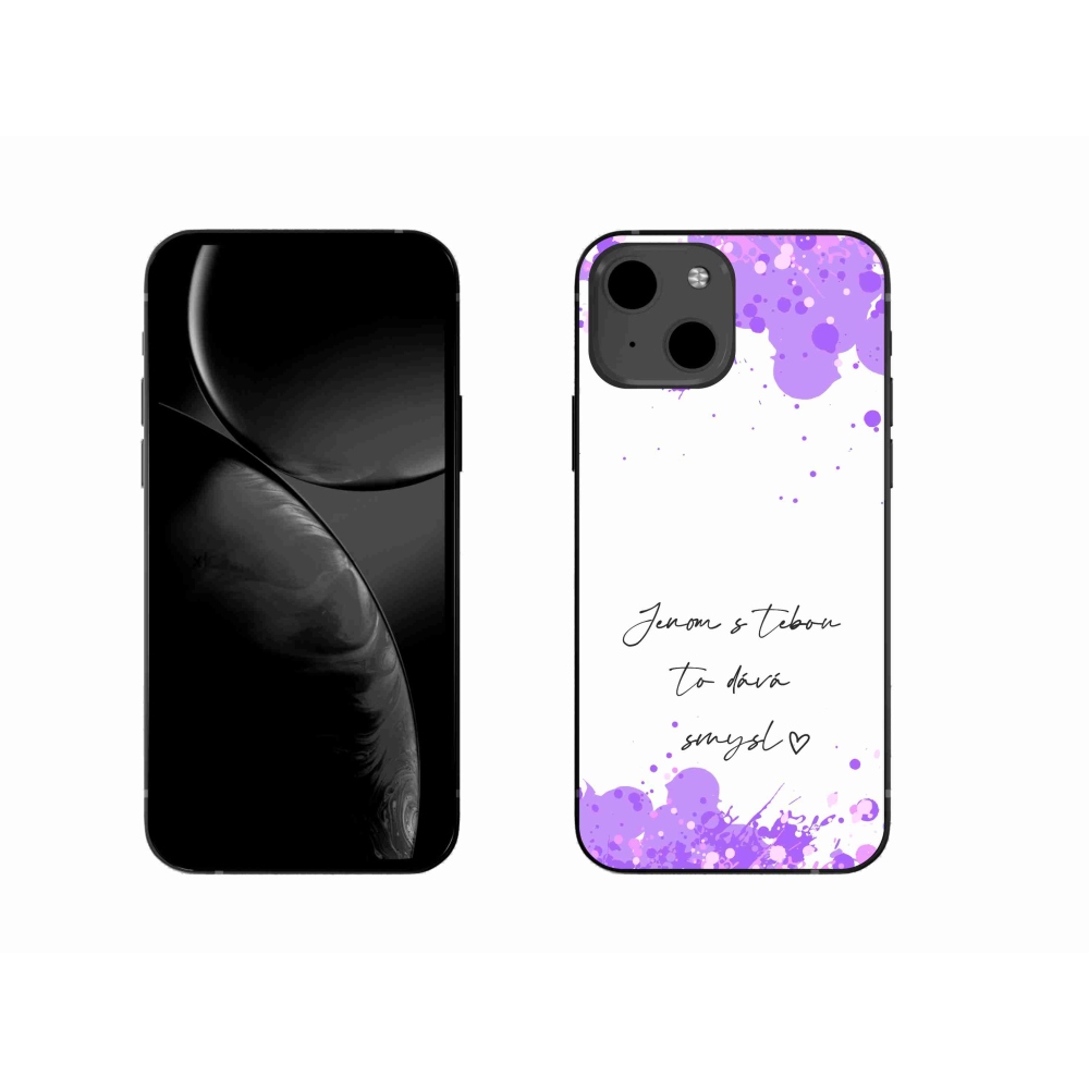 Gelový kryt mmCase na iPhone 13 6.1 - zamilovaný text bílé pozadí