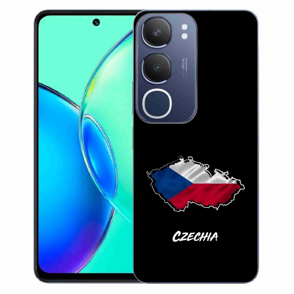 Gelový kryt mmCase na Vivo Y19s - Czechia černé pozadí
