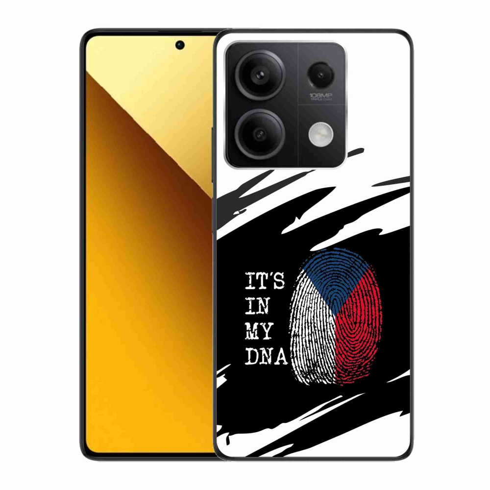 Gelový kryt mmCase na Xiaomi Redmi Note 13 5G - vlajka otisk prstu černobílé pozadí