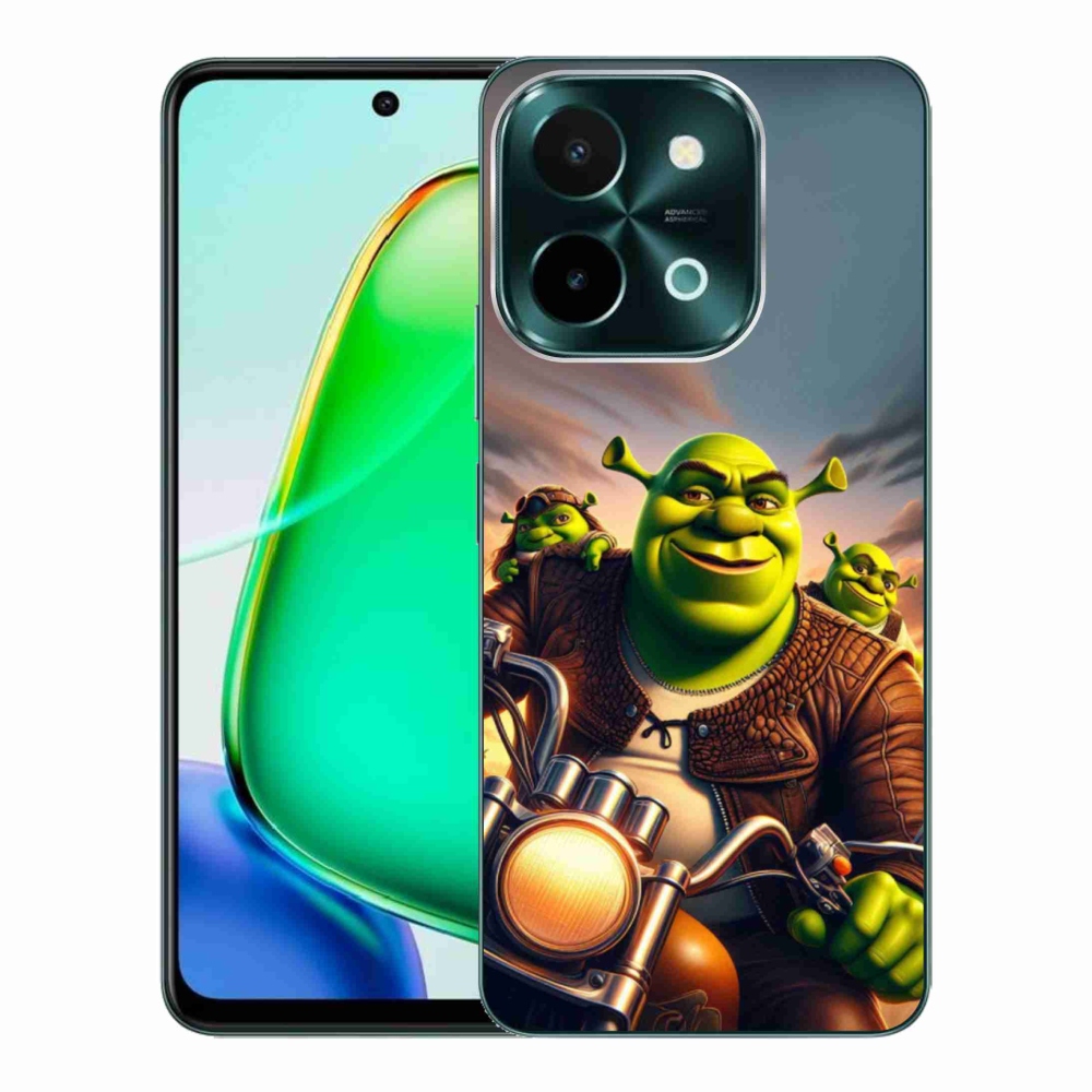 Gelový kryt mmCase na Vivo Y28 - shrek na motorce