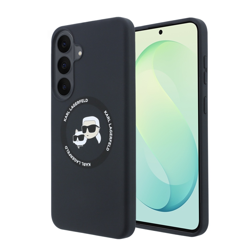 Karl Lagerfeld Liquid Silicone Double Heads Magnetic Zadní Kryt pro Samsung Galaxy S26 FE Black