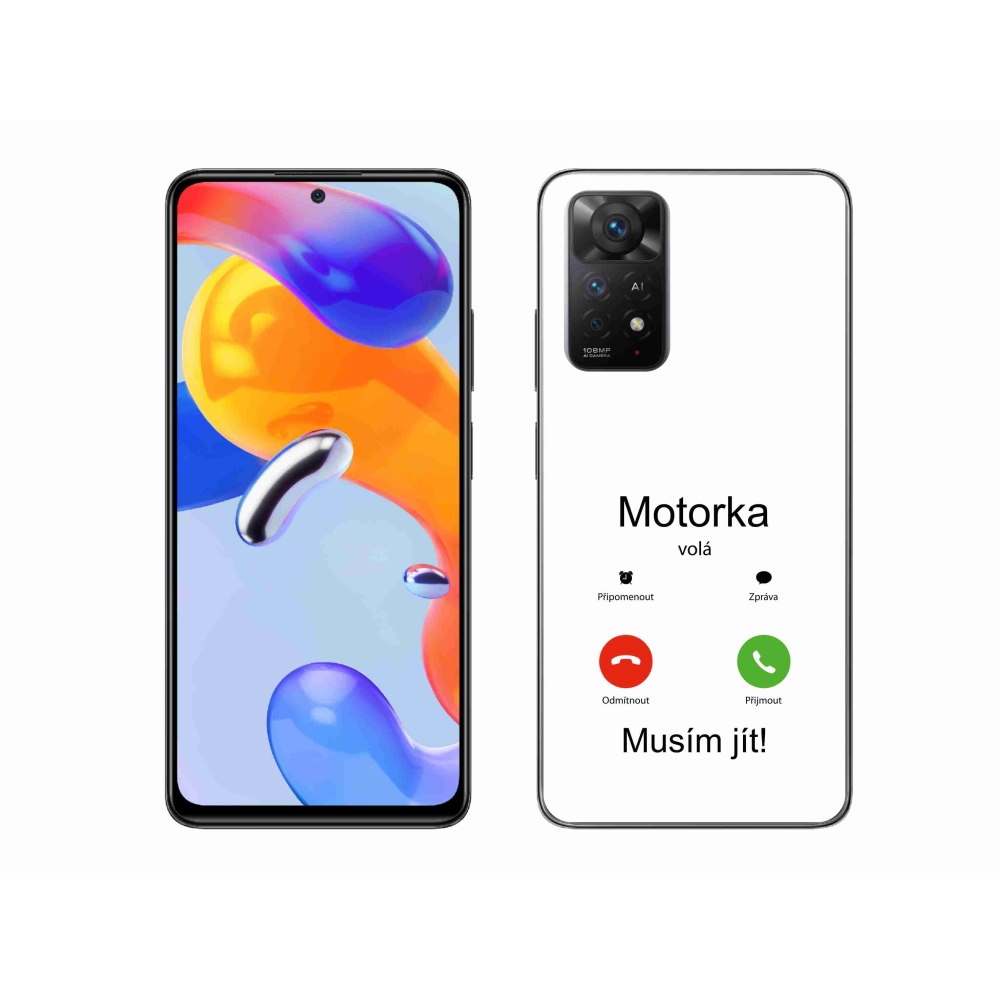 Gelový kryt mmCase na Xiaomi Redmi Note 11 Pro 4G/5G - motorka volá bílé pozadí