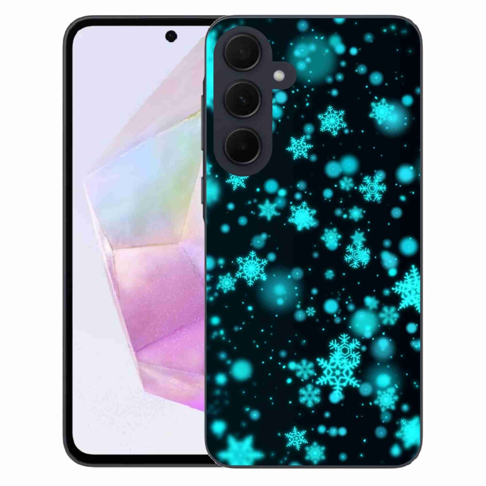 Gelový kryt mmCase na Samsung Galaxy A35 5G - sněhové vločky 1