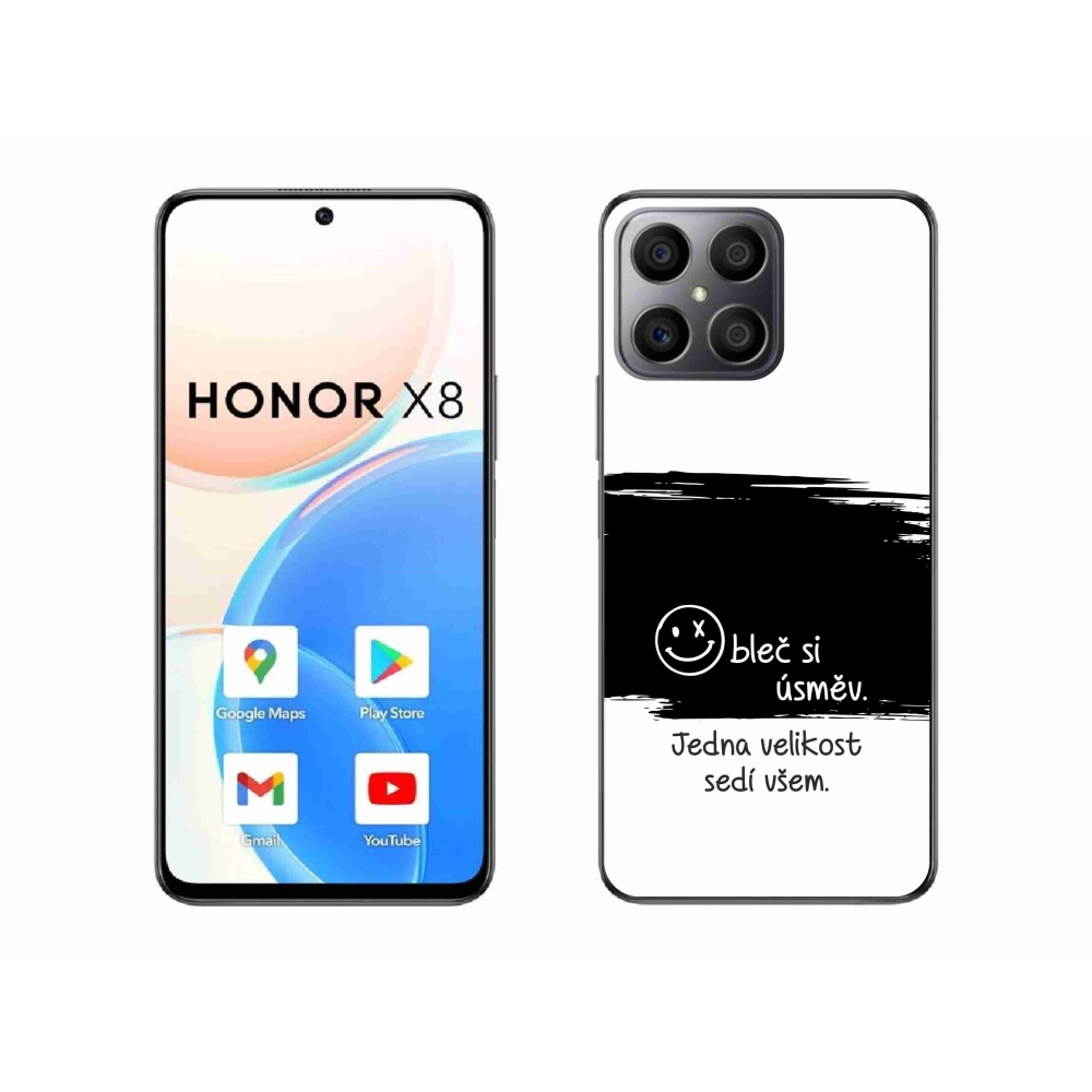 Gelový kryt mmCase na Honor X8 4G - vtipný text 8 černobílé pozadí