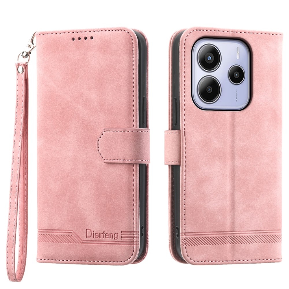 DIERFENG knížkové pouzdro na Xiaomi Redmi Note 14 - růžové