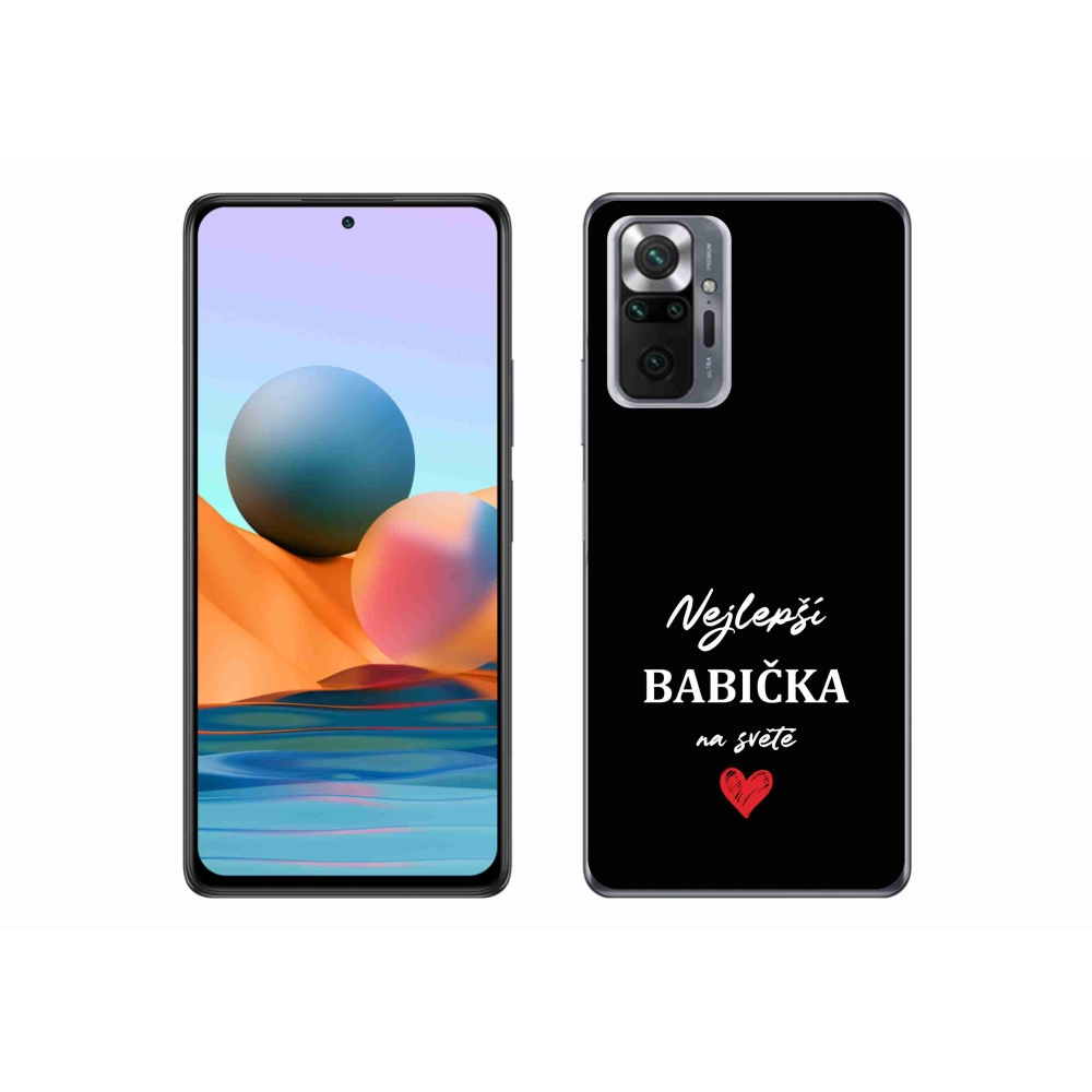 Gelový kryt mmCase na Xiaomi Redmi Note 10 Pro - nejlepší babička 1 černé pozadí