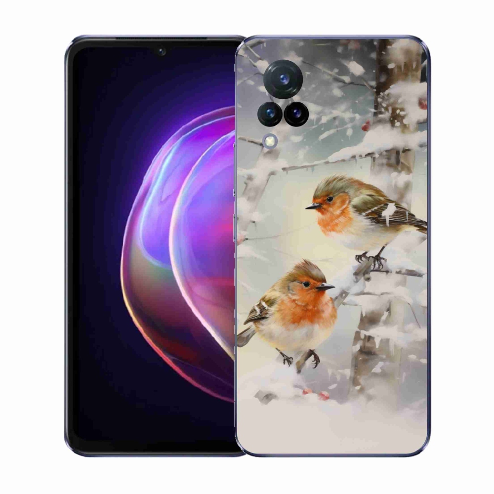 Gelový kryt mmCase na Vivo V21 4G/5G - ptáčci v zimě
