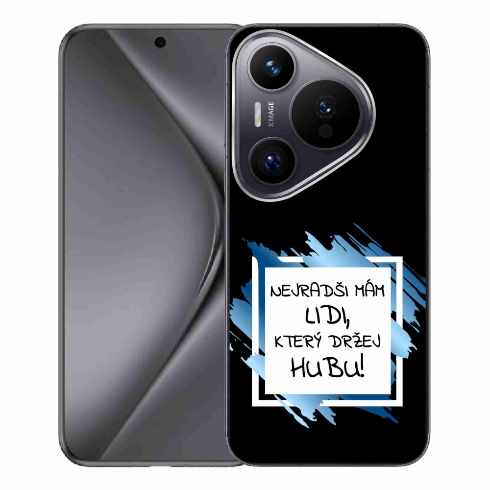 Gelový kryt mmCase na Huawei Pura 70 Pro - vtipný text 7 bíločerné pozadí