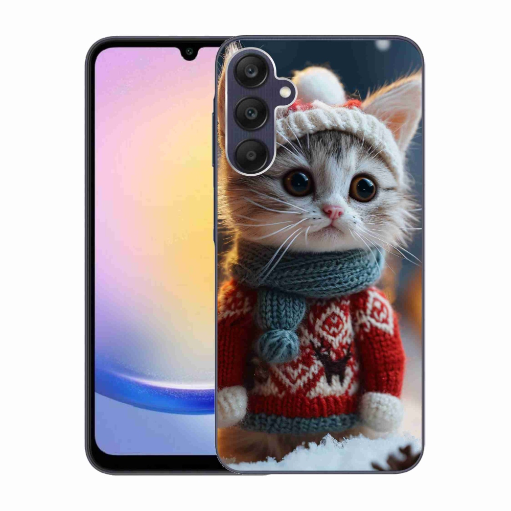 Gelový kryt mmCase na Samsung Galaxy A25 5G - kotě ve svetru