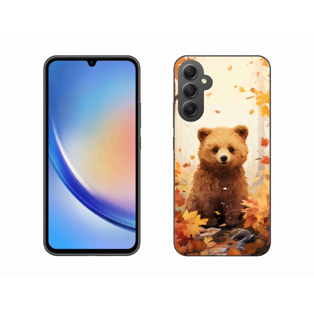 Gelový kryt mmCase na Samsung Galaxy A34 5G - medvěd v lese