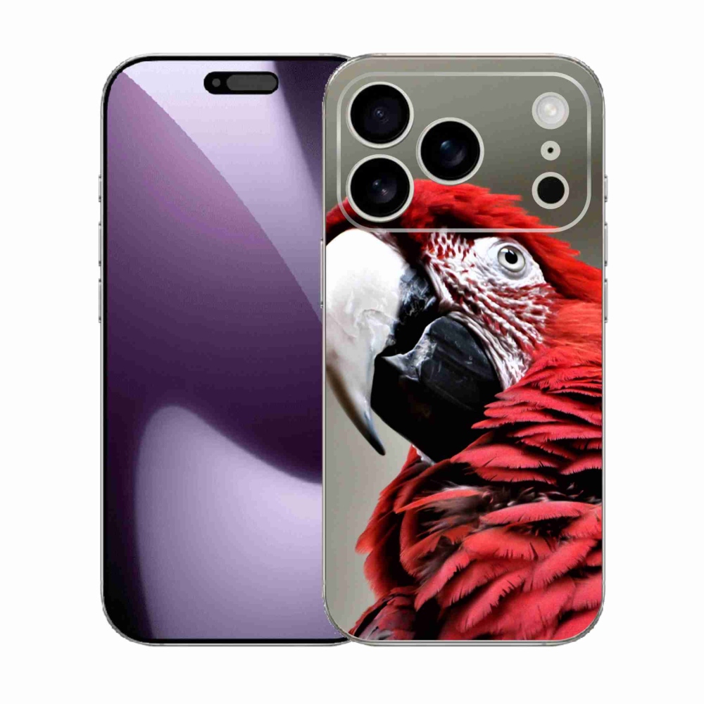 Gelový kryt mmCase na iPhone 17 Pro - papoušek ara červený